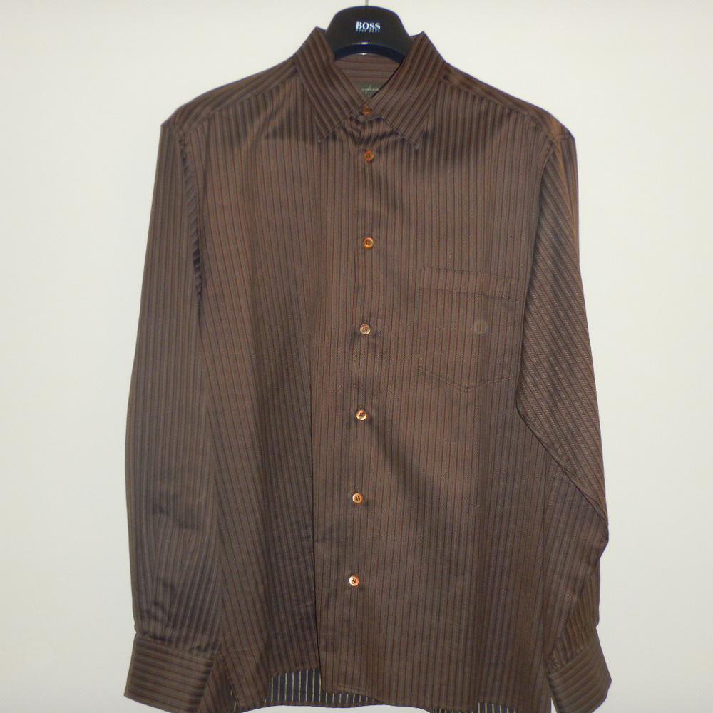 Great Brown Stripped Zegna Dress Shirt
